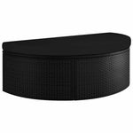 Fekete polyrattan kerti ágy napernyővel 7