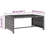 2 db szürke polyrattan dönthető kerti szék asztallal 11