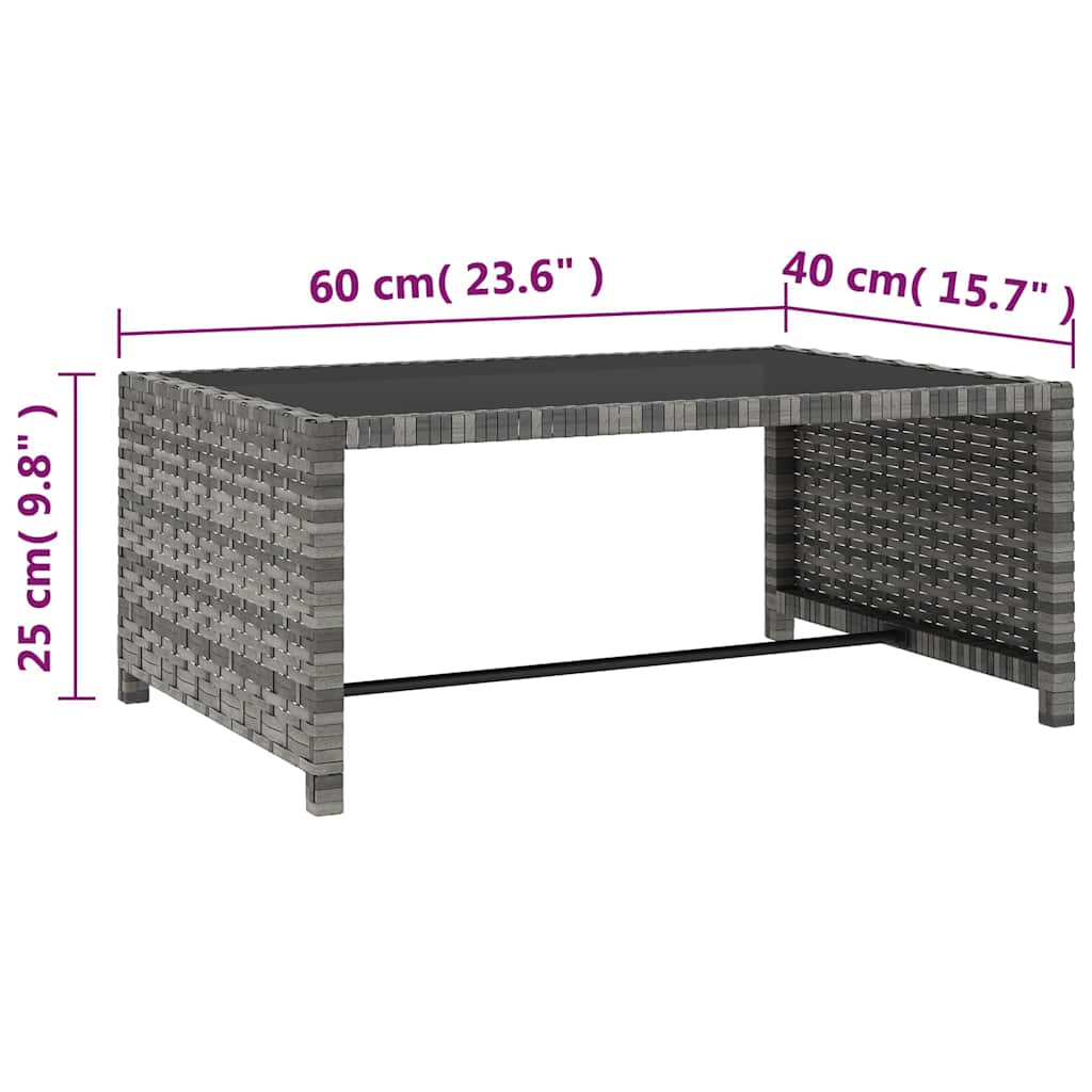 2 db szürke polyrattan dönthető kerti szék asztallal 11