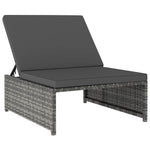 2 db szürke polyrattan dönthető kerti szék asztallal 5