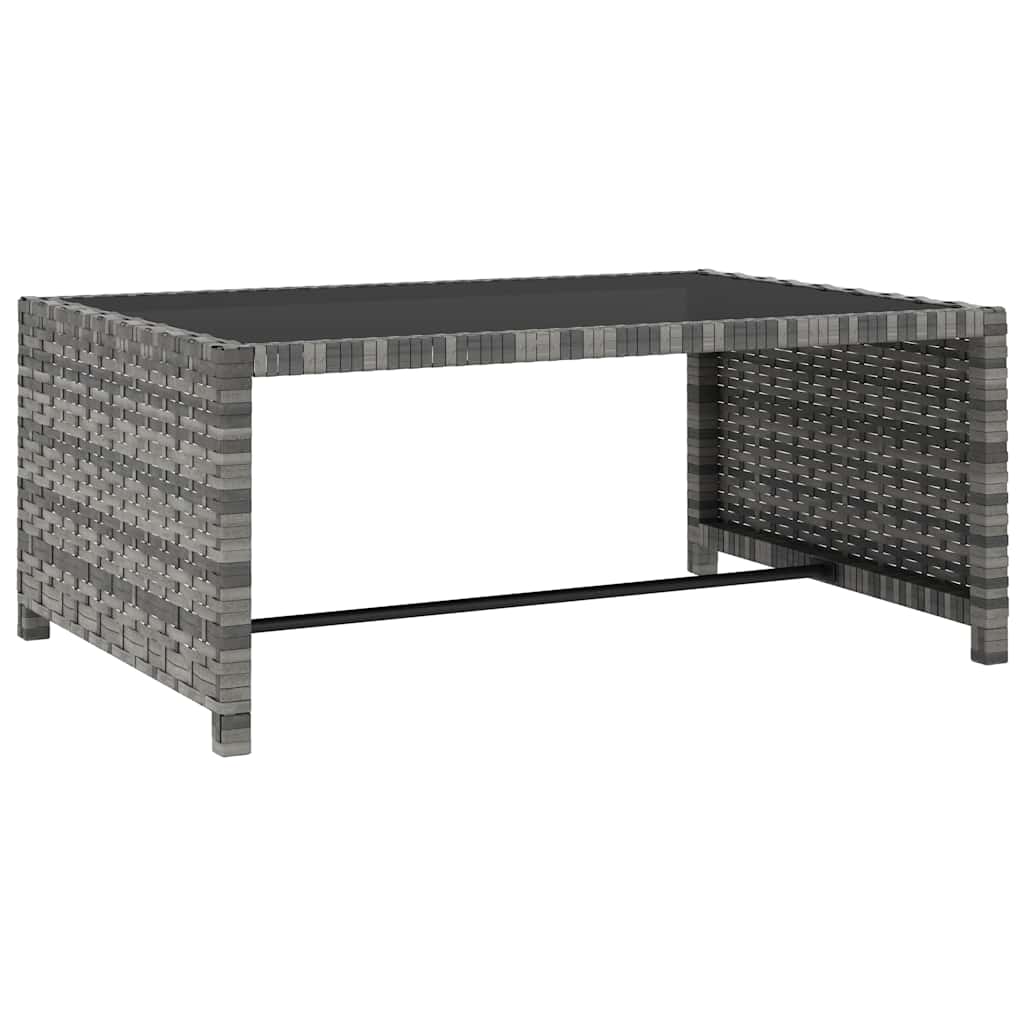 2 db szürke polyrattan dönthető kerti szék asztallal 8