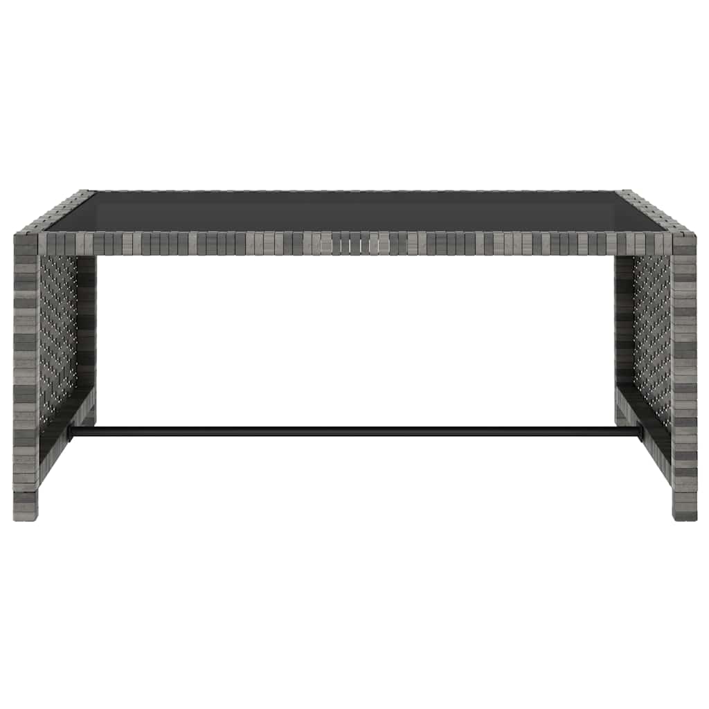 2 db szürke polyrattan dönthető kerti szék asztallal 9