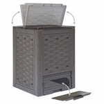 3 db barna műanyag rattan kerti komposztáló 60x60x83 cm 900 L 4