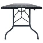 Fekete HDPE rattan szerű összecsukható kerti asztal 180x75x72cm 3