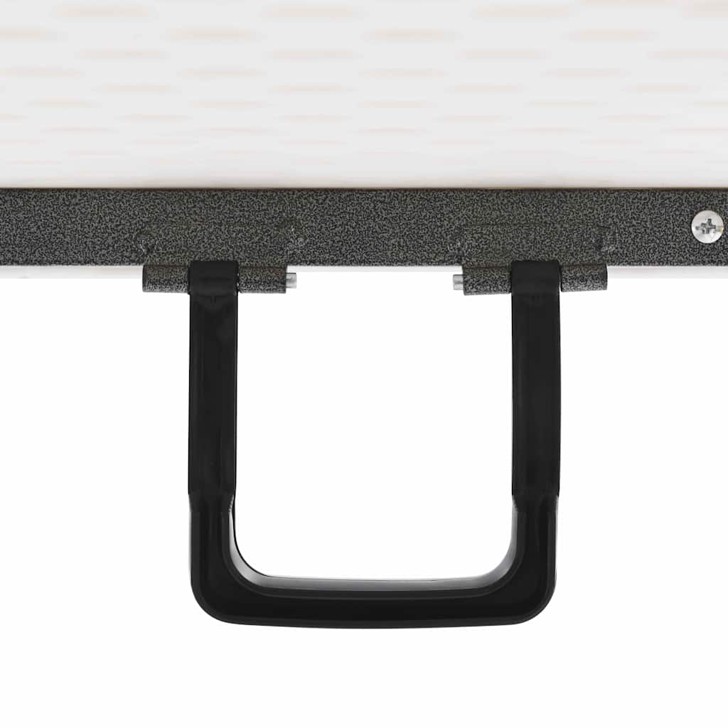 Fehér HDPE és acél összecsukható kerti asztal 2 paddal 180 cm 11