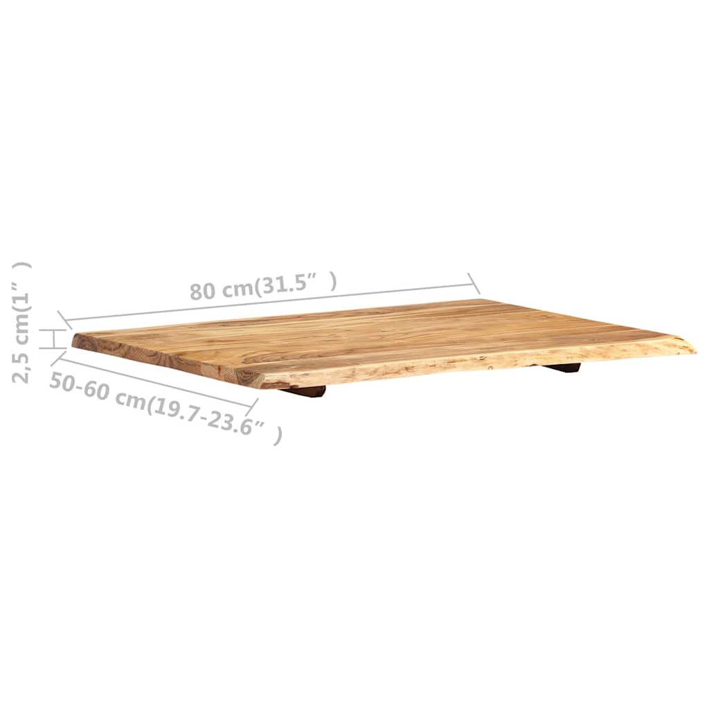Tömör akácfa asztallap 80 x (50-60) x 2,5 cm 4