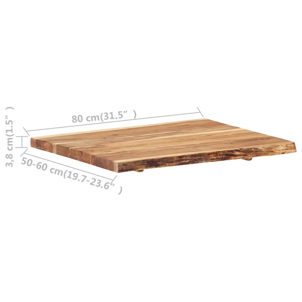Tömör akácfa asztallap 80 x (50-60) x 3,8 cm 4