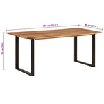 Tömör akácfa étkezőasztal 180 x 90 x 76 cm 8