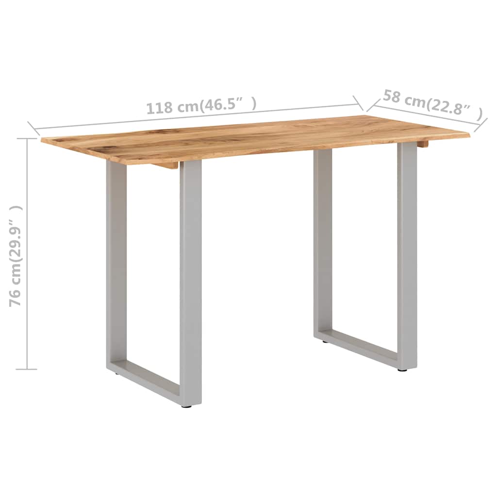 Tömör akácfa étkezőasztal 118 x 58 x 76 cm 8
