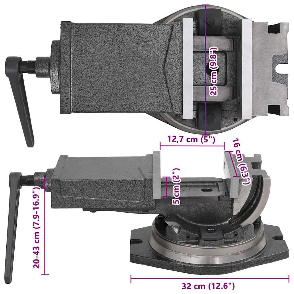 Kéttengelyes dönthető satu 160 mm 10