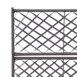 Fekete rácsos polyrattan magaságyás 2 kaspóval 58 x 30 x 107 cm 5