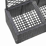 Fekete rácsos polyrattan magaságyás 2 kaspóval 58 x 30 x 107 cm 6