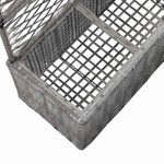 Szürke rácsos polyrattan magaságyás 3 kaspóval 83 x 30 x 130 cm 6