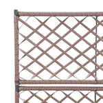 Barna rácsos polyrattan magaságyás 2 kaspóval 58 x 30 x 107 cm 5