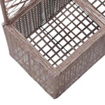 Barna rácsos polyrattan magaságyás 2 kaspóval 58 x 30 x 107 cm 6