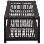 Fekete polyrattan cipőtároló pad 80 x 40 x 30 cm 3