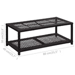 Fekete polyrattan cipőtároló pad 80 x 40 x 30 cm 5