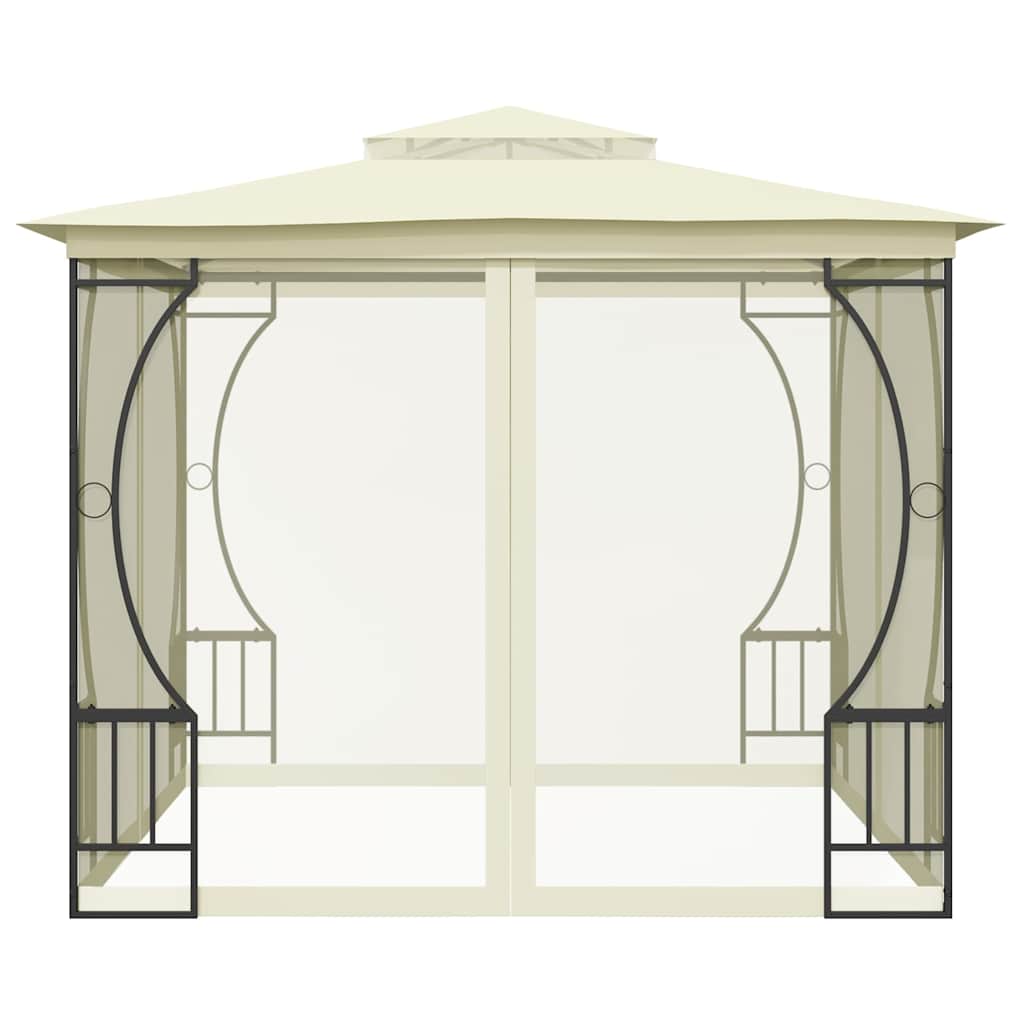 Krémszínű pavilon hálóval 300 x 300 x 265 cm 4