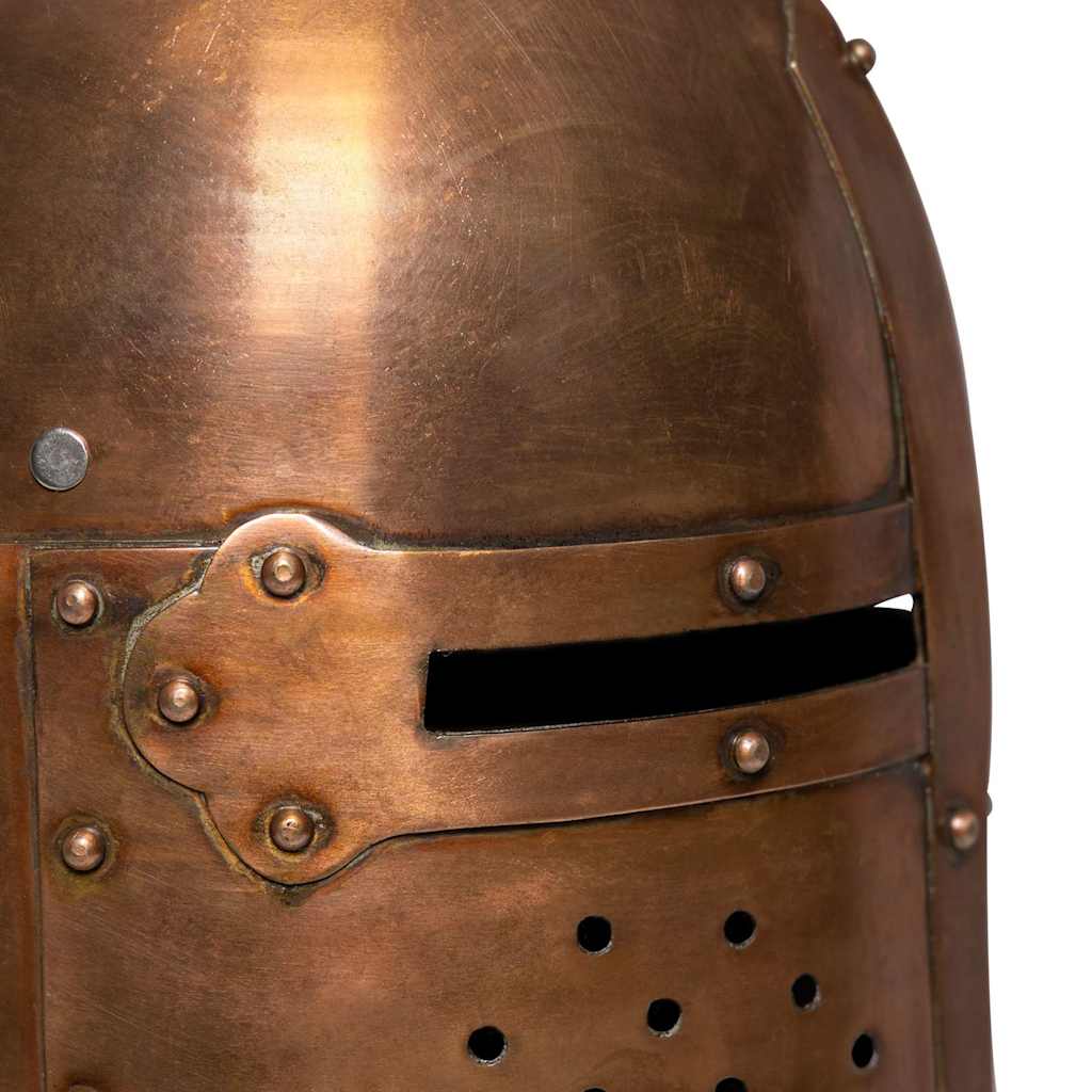 Rézszínű antik középkori lovagi acélsisak LARP másolat 6