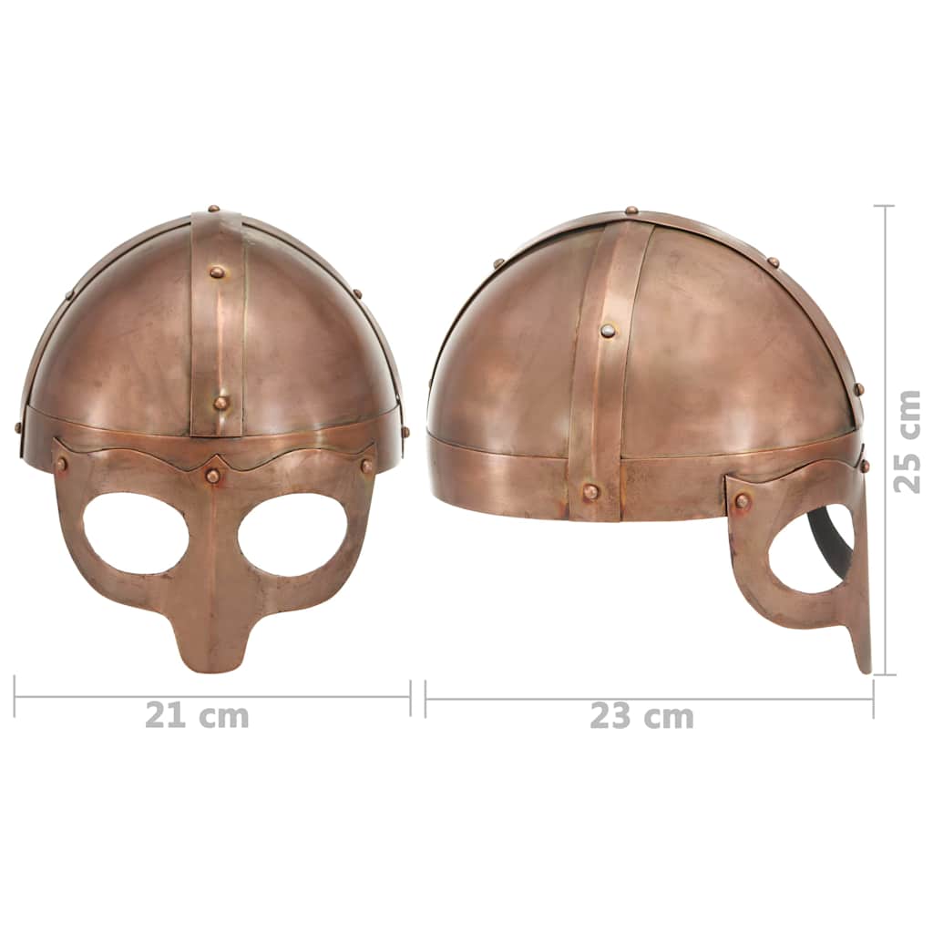 Rézszínű antik viking acélsisak LARP másolat 8
