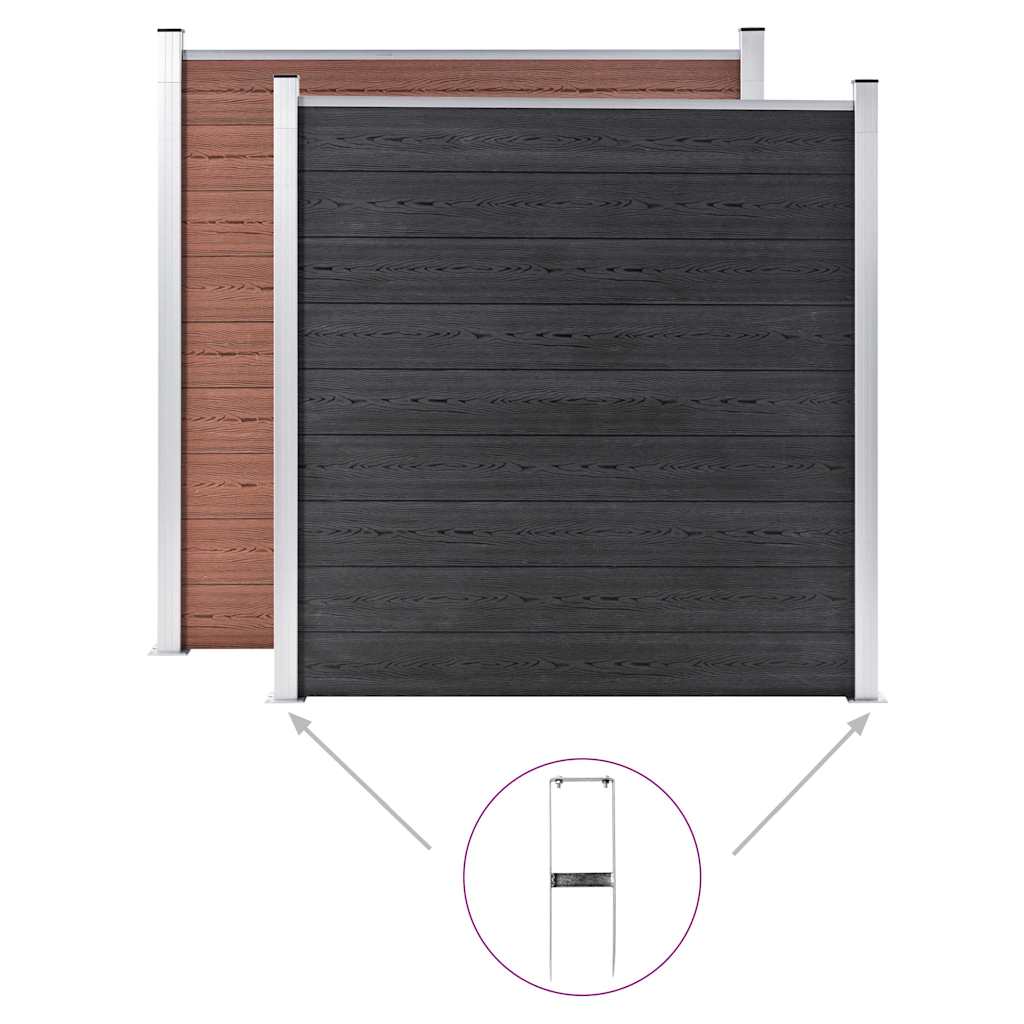 2 db acél WPC kerítéscövek 40 cm 5