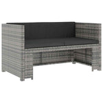 5 részes szürke polyrattan kerti ülőgarnitúra párnákkal 3