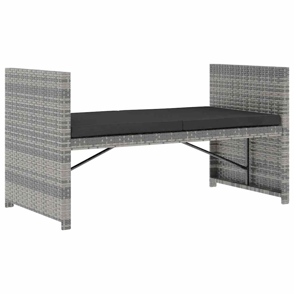 5 részes szürke polyrattan kerti ülőgarnitúra párnákkal 5
