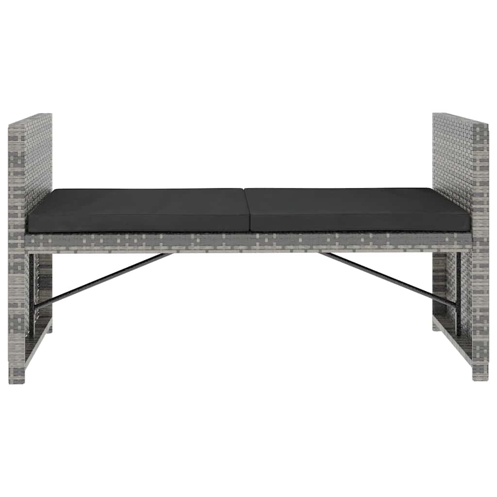 5 részes szürke polyrattan kerti ülőgarnitúra párnákkal 6