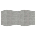 2 db betonszürke szerelt fa éjjeliszekrény 40 x 30 x 40 cm 2