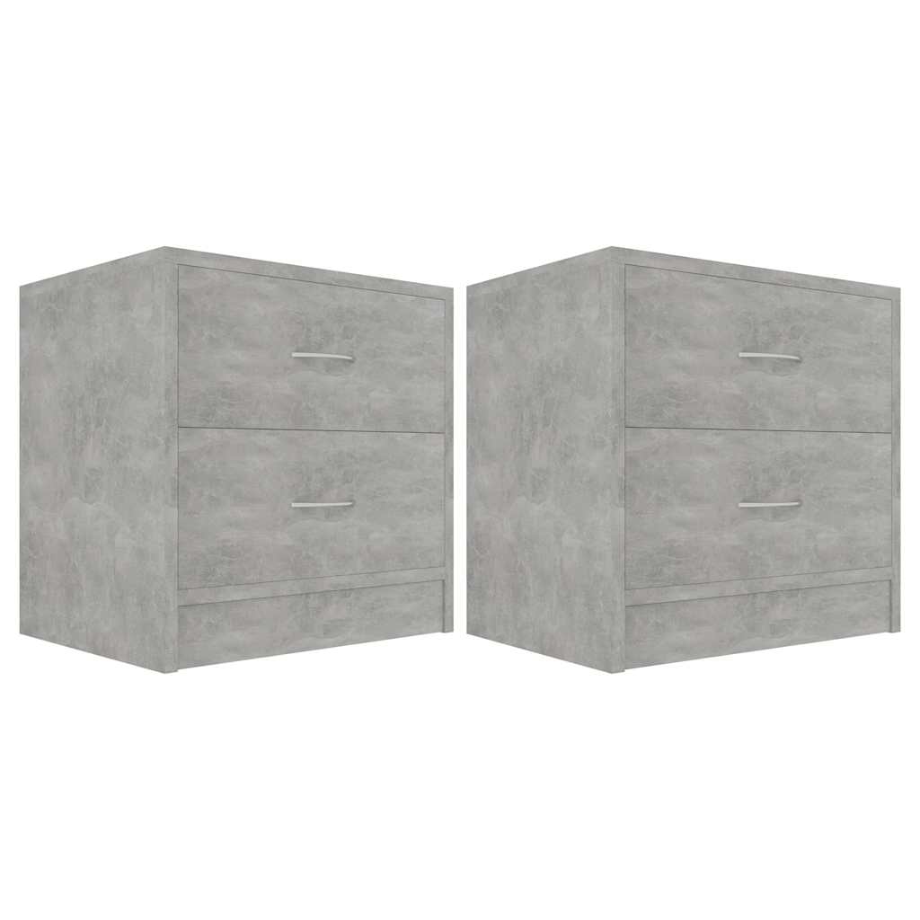 2 db betonszürke szerelt fa éjjeliszekrény 40 x 30 x 40 cm 2