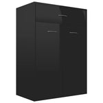 Magasfényű fekete forgácslap cipősszekrény 60 x 35 x 84 cm 2
