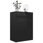 Magasfényű fekete forgácslap cipősszekrény 60 x 35 x 84 cm 6