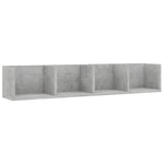 Betonszürke szerelt fa CD-tartó fali polc 100 x 18 x 18 cm 2