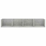 Betonszürke szerelt fa CD-tartó fali polc 100 x 18 x 18 cm 4