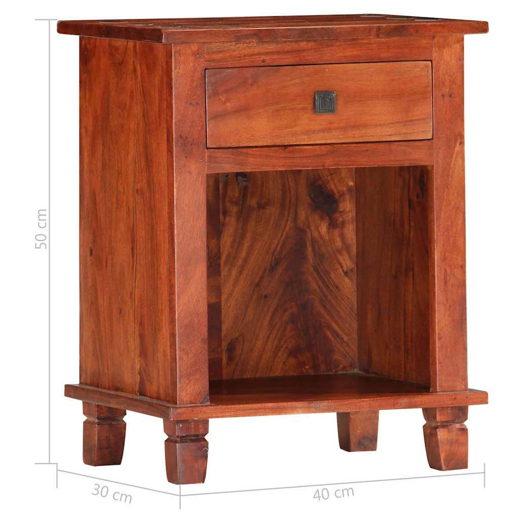 Tömör akácfa éjjeliszekrény 40 x 30 x 50 cm 7