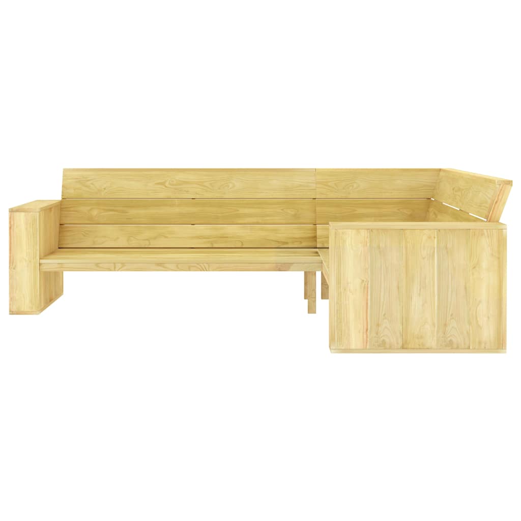 Impregnált fenyőfa kerti sarokpad 239 cm 2
