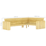 Impregnált fenyőfa kerti sarokpad 239 cm 6