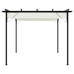 Fehér-krémszínű acélpergola behúzható tetővel 3 x 3 m 3