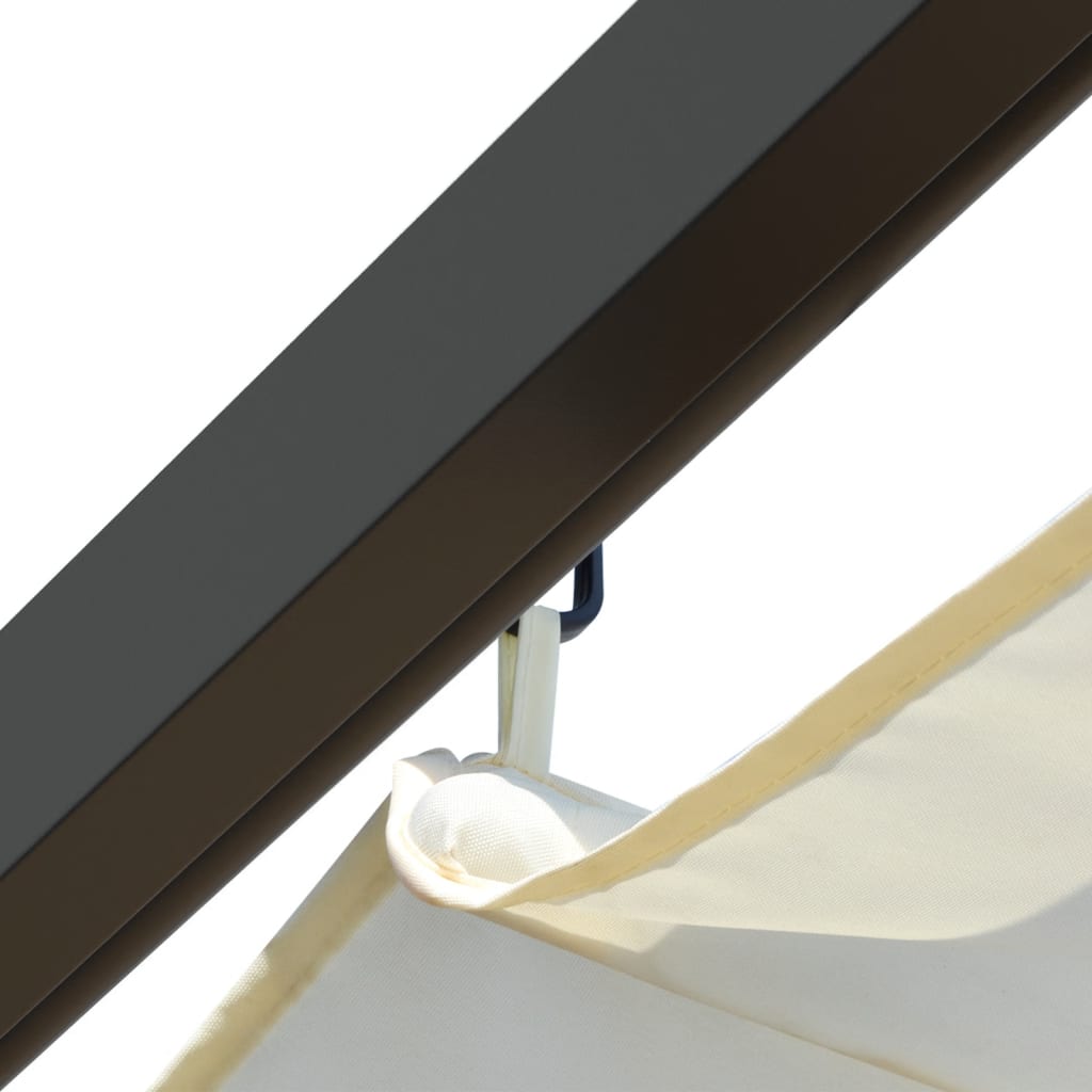 Fehér-krémszínű acélpergola behúzható tetővel 3 x 3 m 5