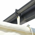Fehér-krémszínű acélpergola behúzható tetővel 3 x 3 m 6