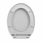 Világosszürke lassan csukódó fedelű gyorskioldó ovális WC ülőke 7