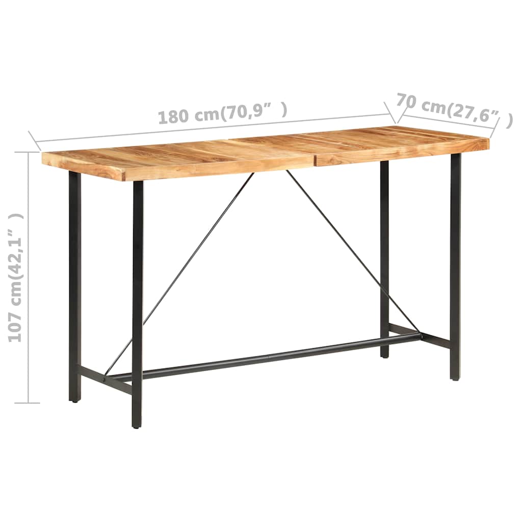 Tömör akácfa bárasztal 180 x 70 x 107 cm 7