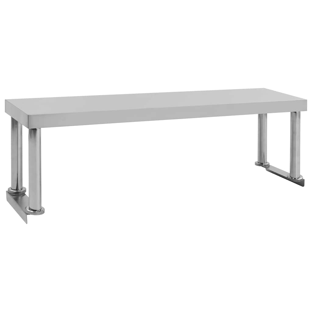 Rozsdamentes acél munkaasztal feletti polc 120 x 30 x 35 cm 2