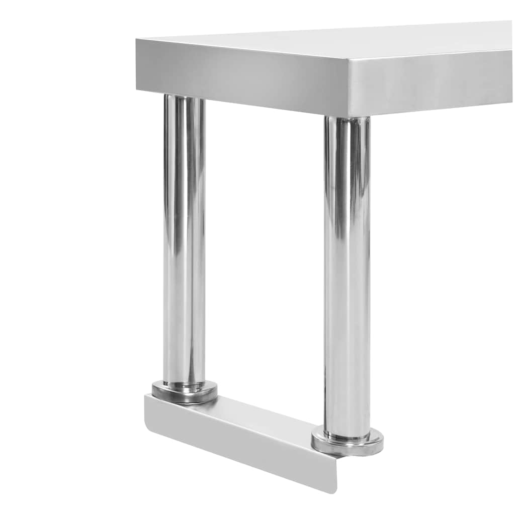 Rozsdamentes acél munkaasztal feletti polc 120 x 30 x 35 cm 6