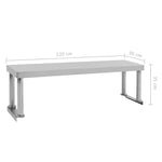Rozsdamentes acél munkaasztal feletti polc 120 x 30 x 35 cm 7