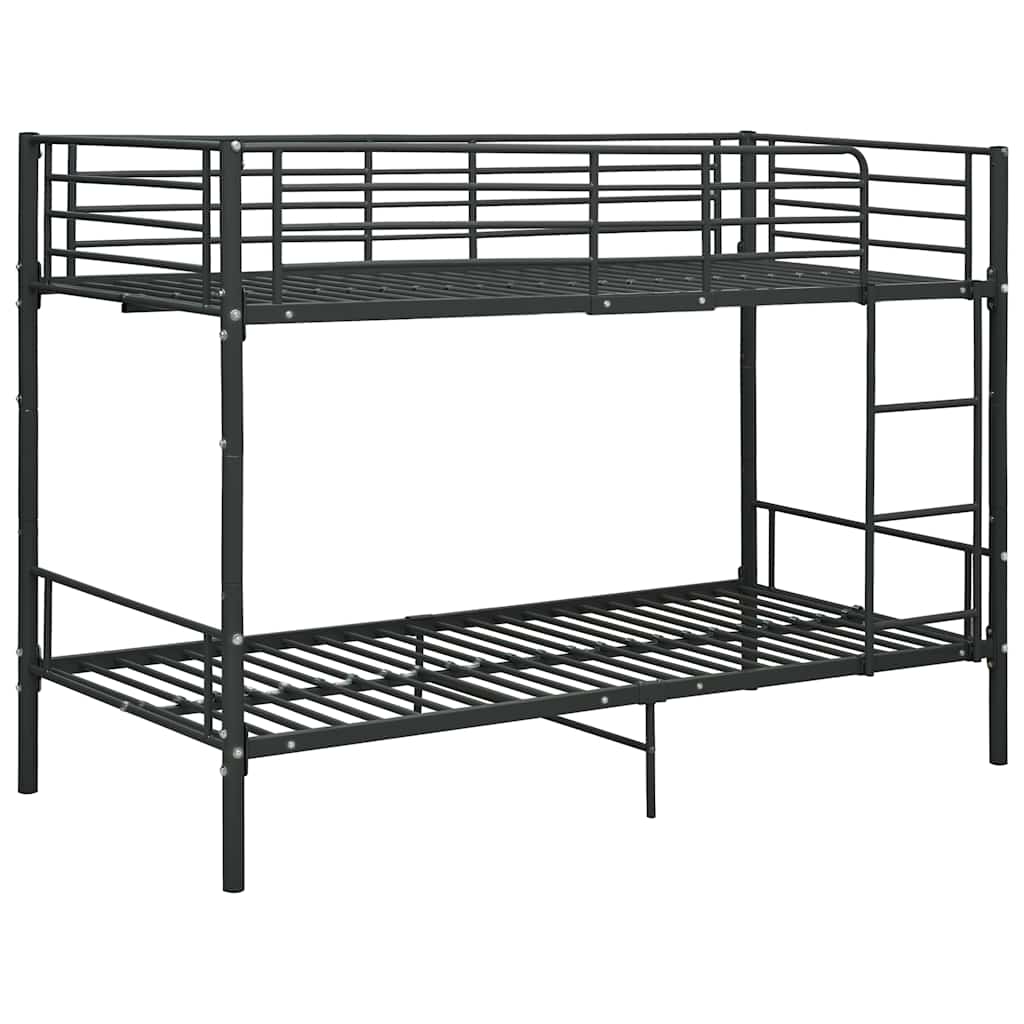 Fekete fém emeletes ágy 90 x 200 cm 3