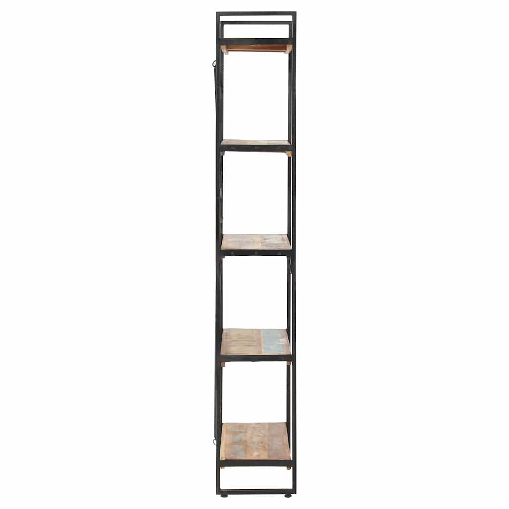 5 szintes tömör újrahasznosított fa könyvespolc 90x30x180 cm 3