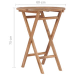 Összecsukható tömör tíkfa kerti asztal 60 cm 7