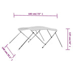 Fehér háromágú bimini tető 183 x 140 x 137 cm 16