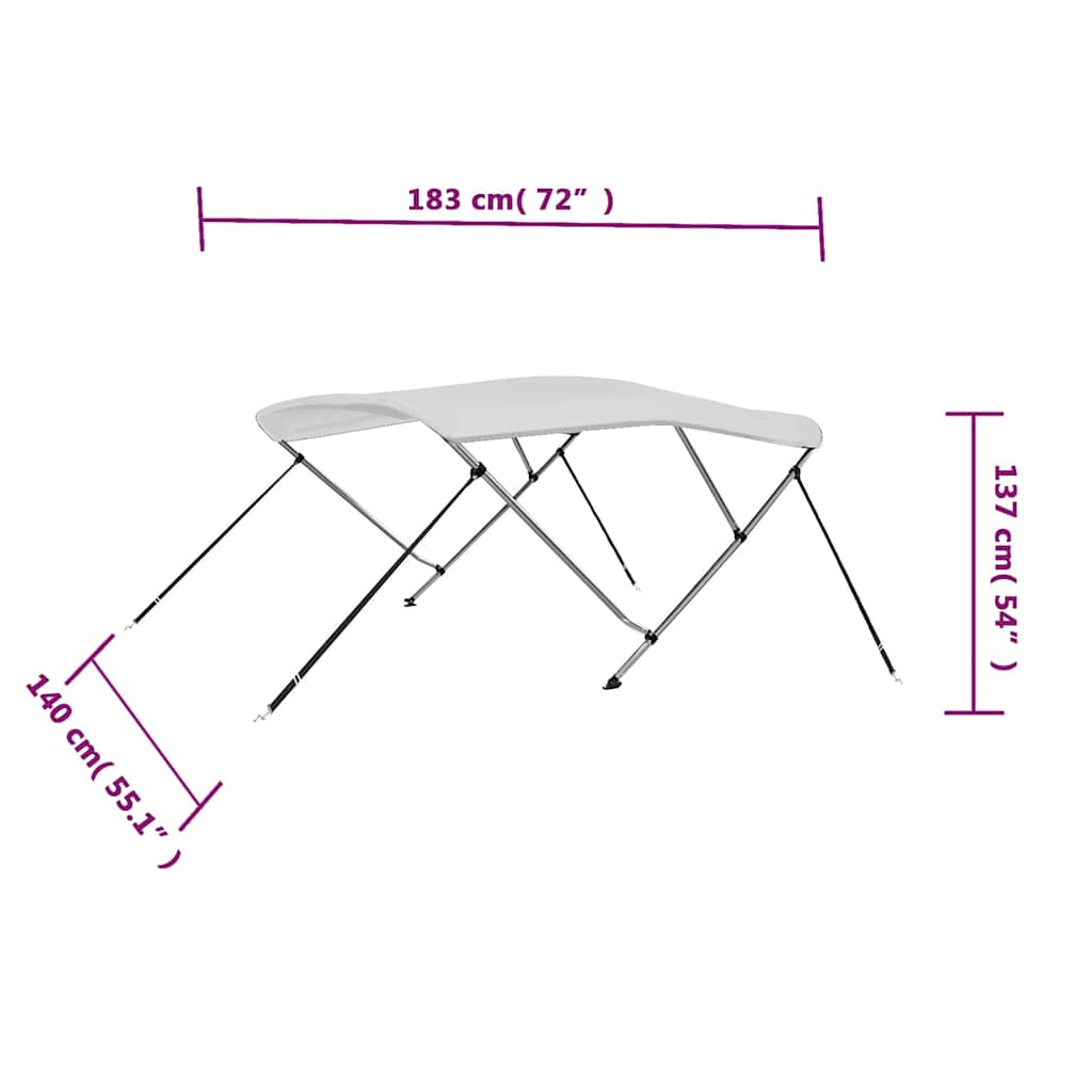 Fehér háromágú bimini tető 183 x 140 x 137 cm 16